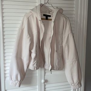 women’s corduroy hooded jacket w/ scrunched wrists